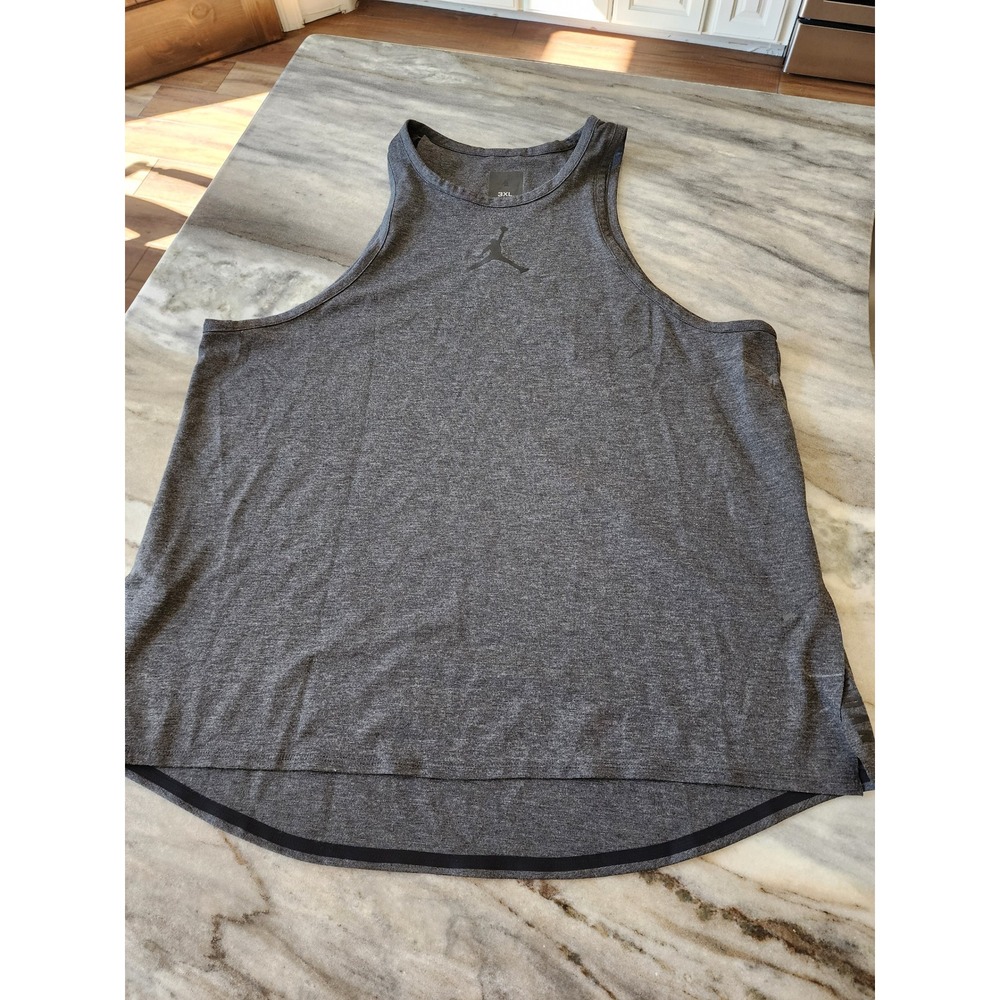 Jordan Mens 3XL Charcoal Gray Heathered Jumpman Logo Activewear Tank Top